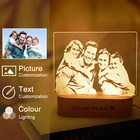 Прямая поставка, фотоискусство, 3D светильник, настольная лампа, деревянная основа, Рождество, День Святого Валентина, подарок, USB питание, пользовательская лампа