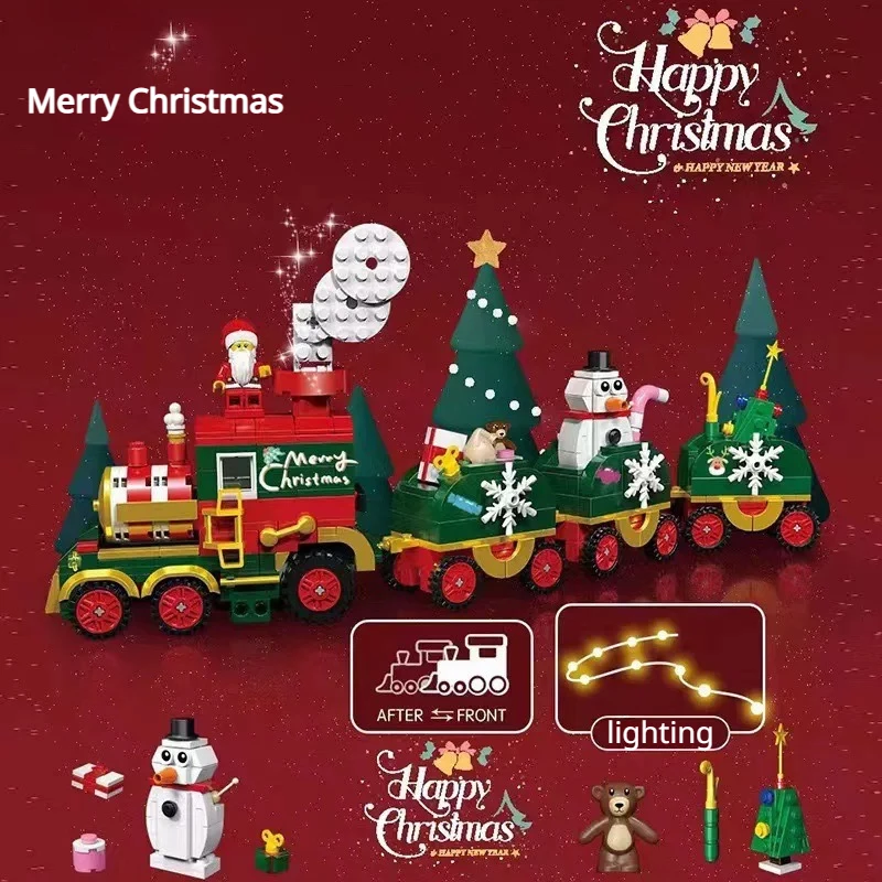 

Christmas Winter Train Set Railway RC Train Building Blocks Bricks Toys for Kids Xmas Gift bricks model car Christmas Present