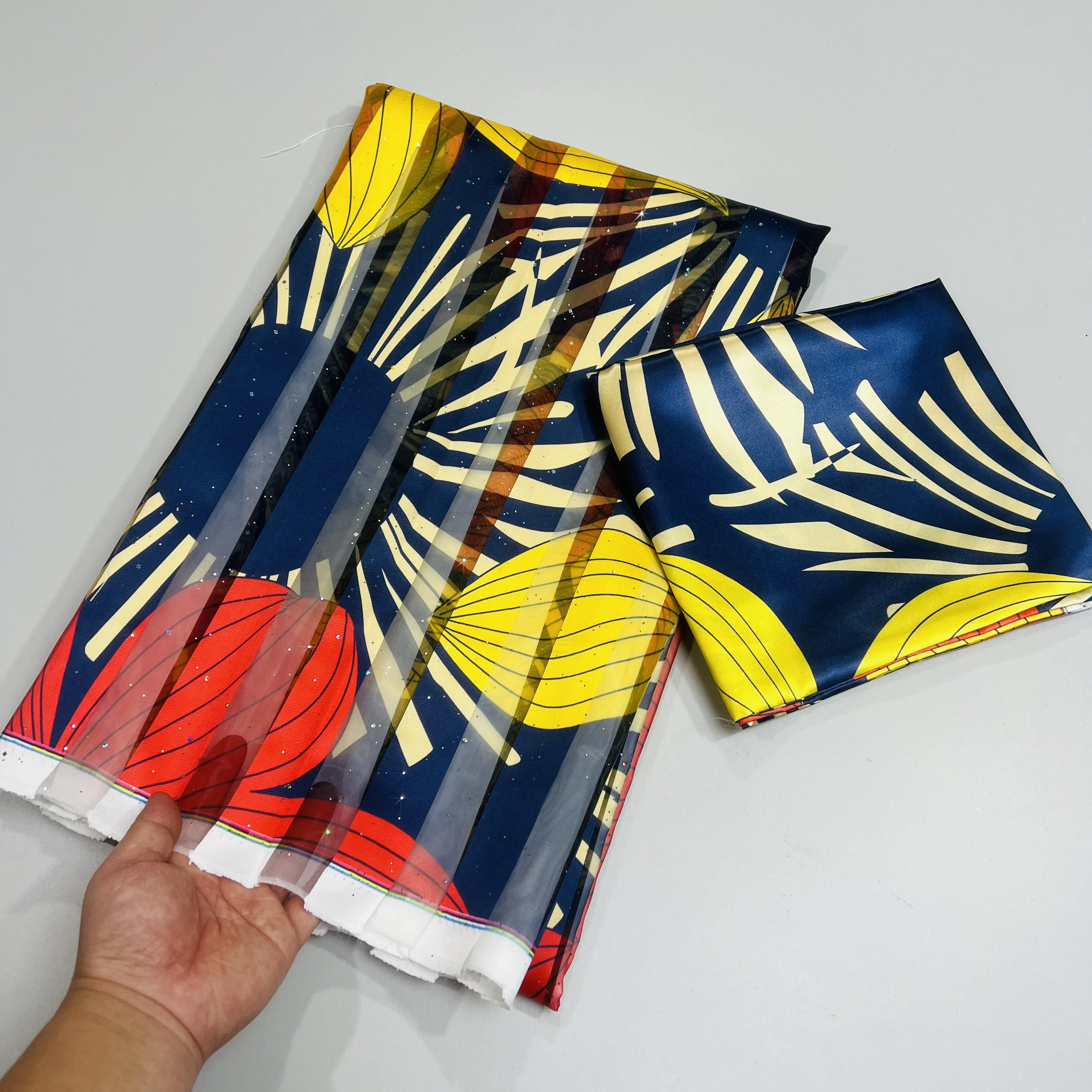 4 Ярда ткань из органзы с золотым принтом 2 ярда мягкая шелковая принты в стиле