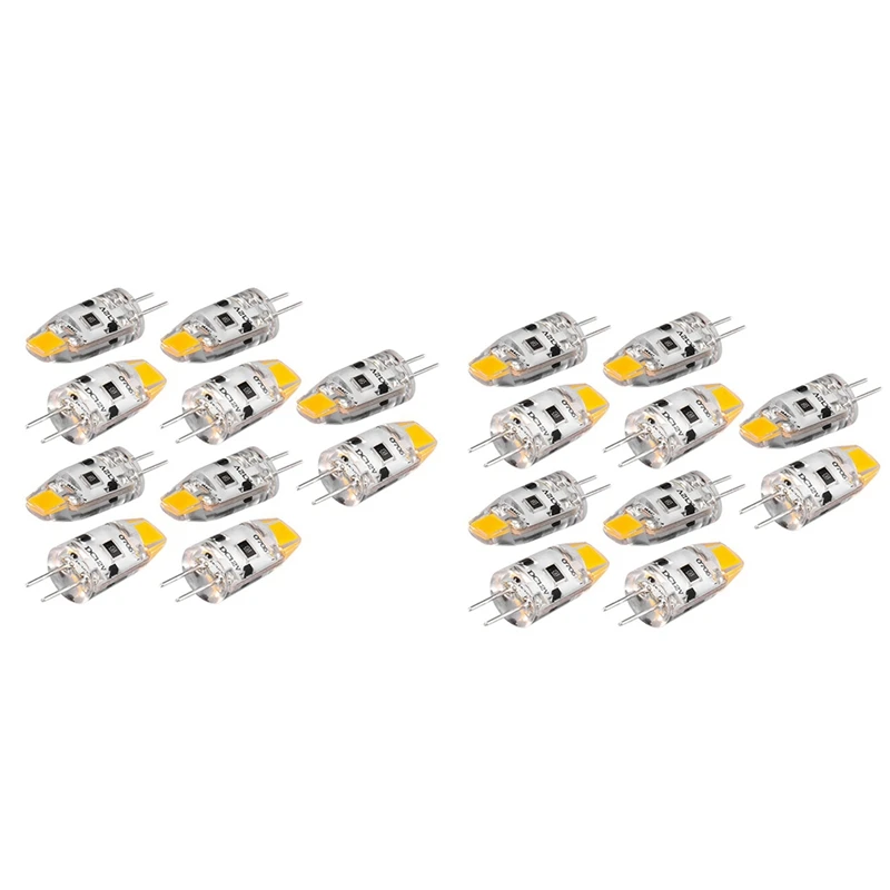 

20X G4 LED Bulb 12V DC Dimmable COB LED G4 Bulb 1.5W 360 Beam Angle To Replace 15W Halogen Lamp (Warm White)
