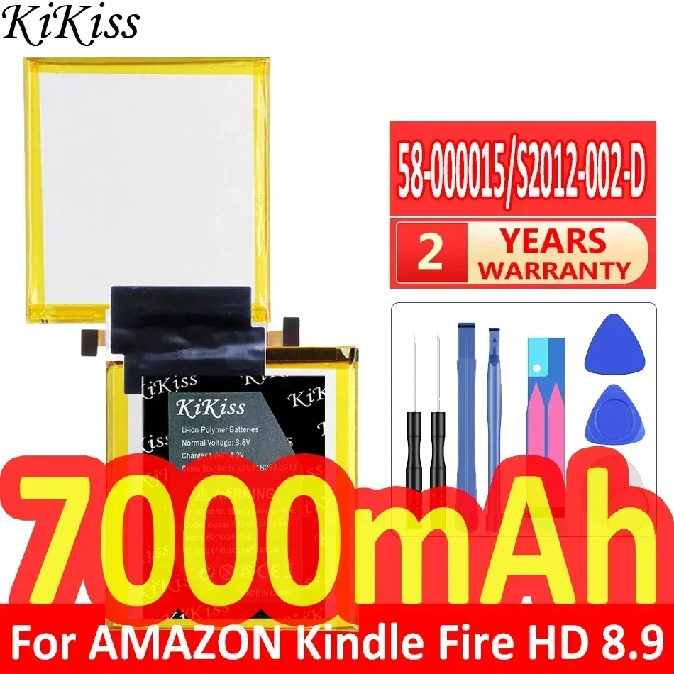 Аккумулятор KiKiss 7000 мАч для AMAZON 3HT7G Kindle Fire HD 8 9 KINDLEFIREHD89 KINDLEFIREHD894G 58- 000015 S2012-002-D