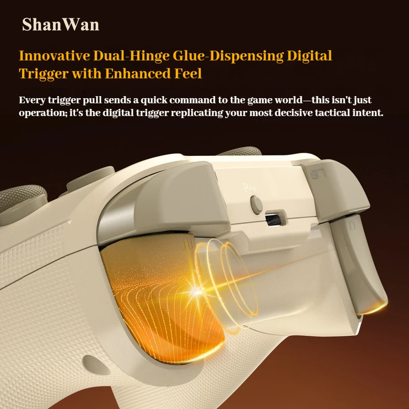 Фото Беспроводной игровой контроллер ShanWan Q34B с Bluetooth, 3 режима работы, совместимость с различными платформами, для Switch и ПК, 6-осевой гироскоп, два мотора №4