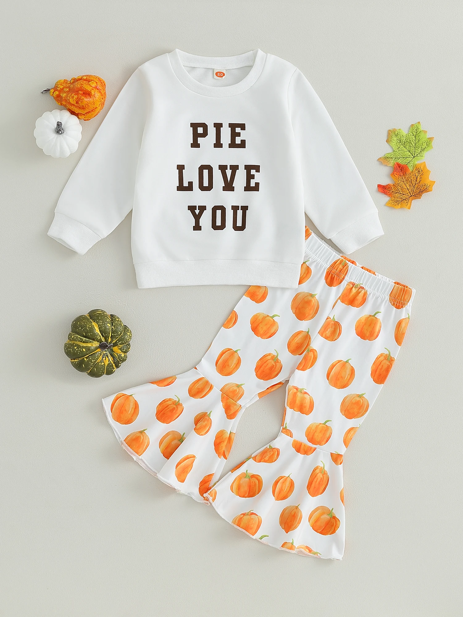 

Baby Boy Halloween Costume Set Long Sleeve Hoodie Tops and Pants Halloween Outfit with Pumpkin Print