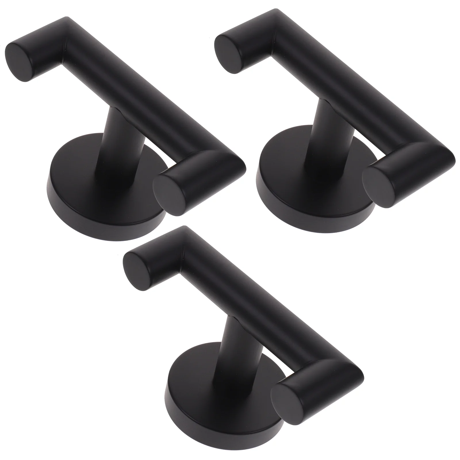 

3 Pcs Stainless Steel Double Hook Bathroom Wall Hooks Towel Holder Mounted Clothes Rack Hanging Black