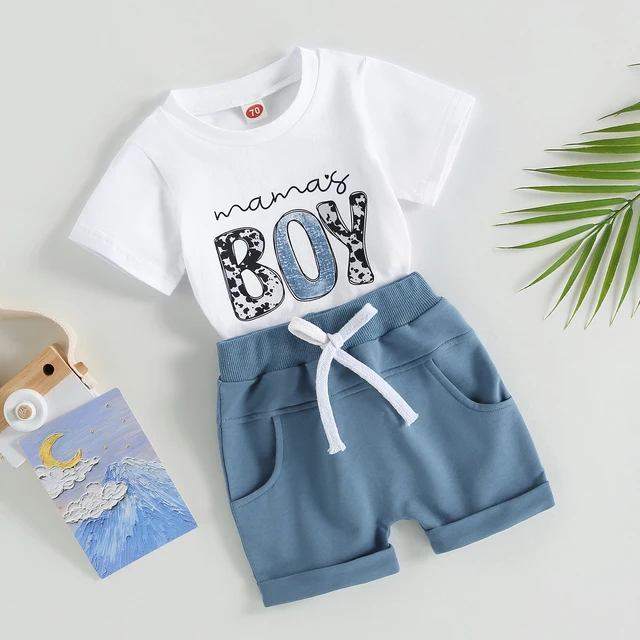 ma&baby 0-3Y Toddler Baby Boy Clothes Sets Summer Outfits Infant Kid Boy Letter T-shirt Shorts Casual Clothing 3