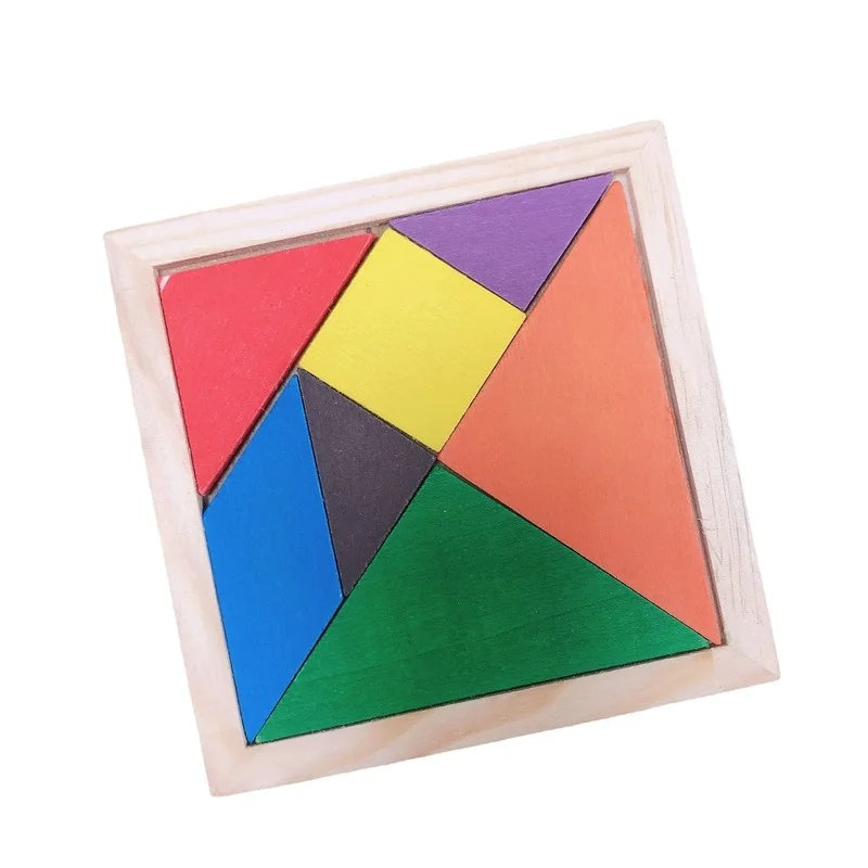 

Wooden Tangram Kindergarten Teaching Aids Toy Children's Puzzle Development Jigsaw Puzzle Boys and Girls Early Education