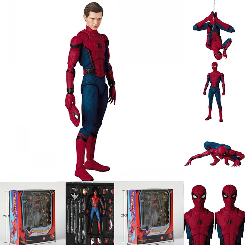 

Disney The Avengers Spider Man Action Figure Toys Peter Parker Figurine PVC Collectible 15cm Movable Model Gifts for Children