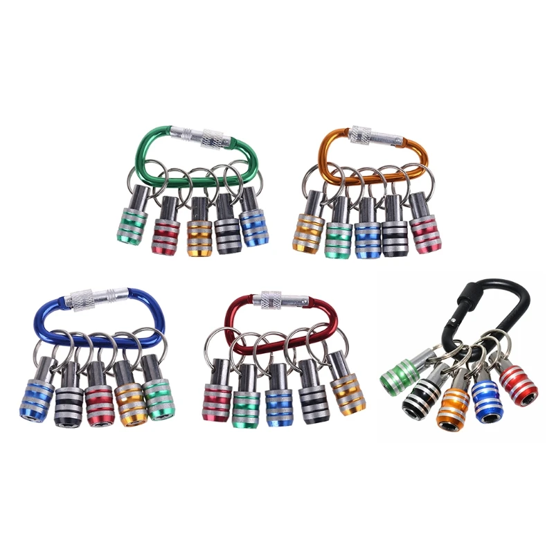 

5pcs 1/4 Inch Hex Shank Keychain Extension Bar Screwdriver Bits Holder Socket