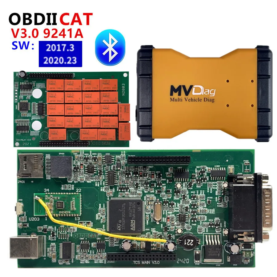 

10pcs/lot MVDiag 2021.11 / 2020.23 Keygen PCB Multidiag PRO With Bluetooth TCS PRO Plus Car Truck OBD2 Diagnostic Tool NEW VCI