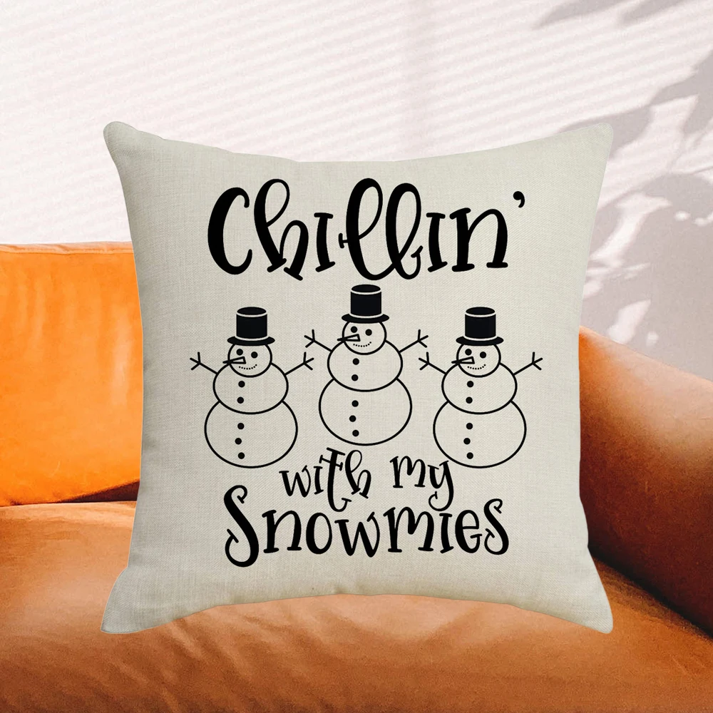 

Забавная Рождественская наволочка 45x45 см зимняя декоративная наволочка для домашней подушки Рождественский подарок для гостиной искусств...