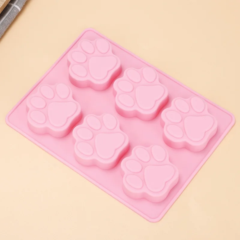 

Food Grade Silicone Fondant Dog Footprint Cake Molds Cupcake Cookie Cat Paw Feet Mould Handmade Soap Mold Kitchen Baking Tool