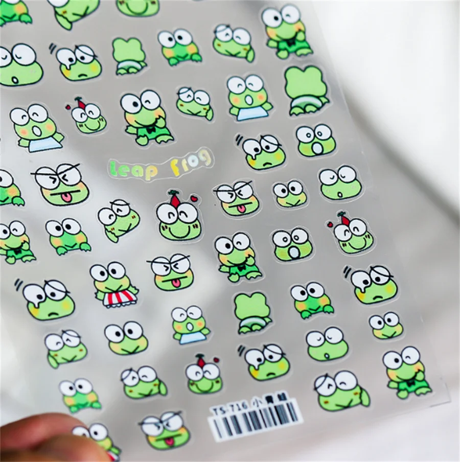 

Cartoon Little Frog Bear Lion Nail Stickers 3D Nail Art Decorations Decal Nail Stickers Manicure Decorations