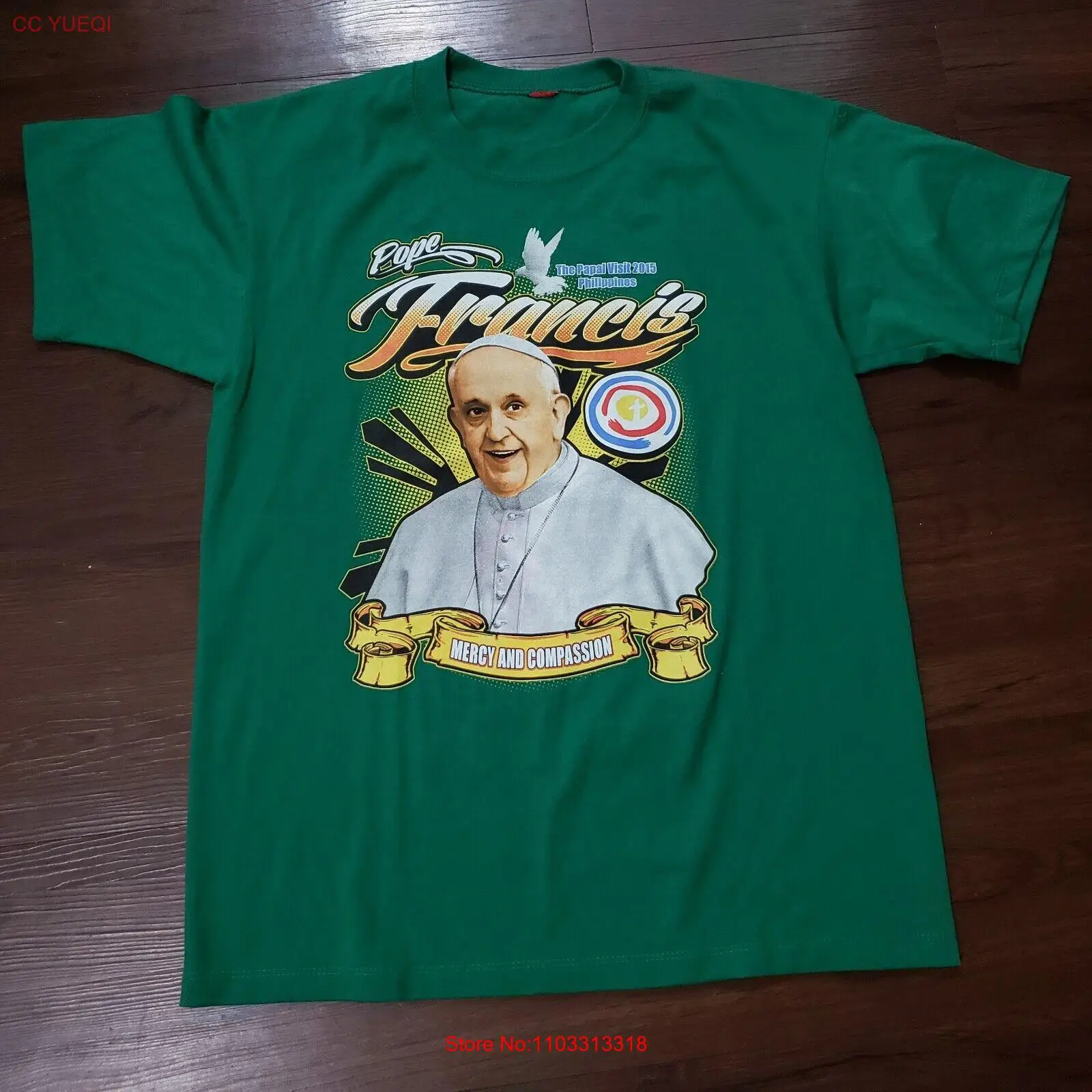 Футболка мужская графическая маленький размер с принтом папы Френсиса