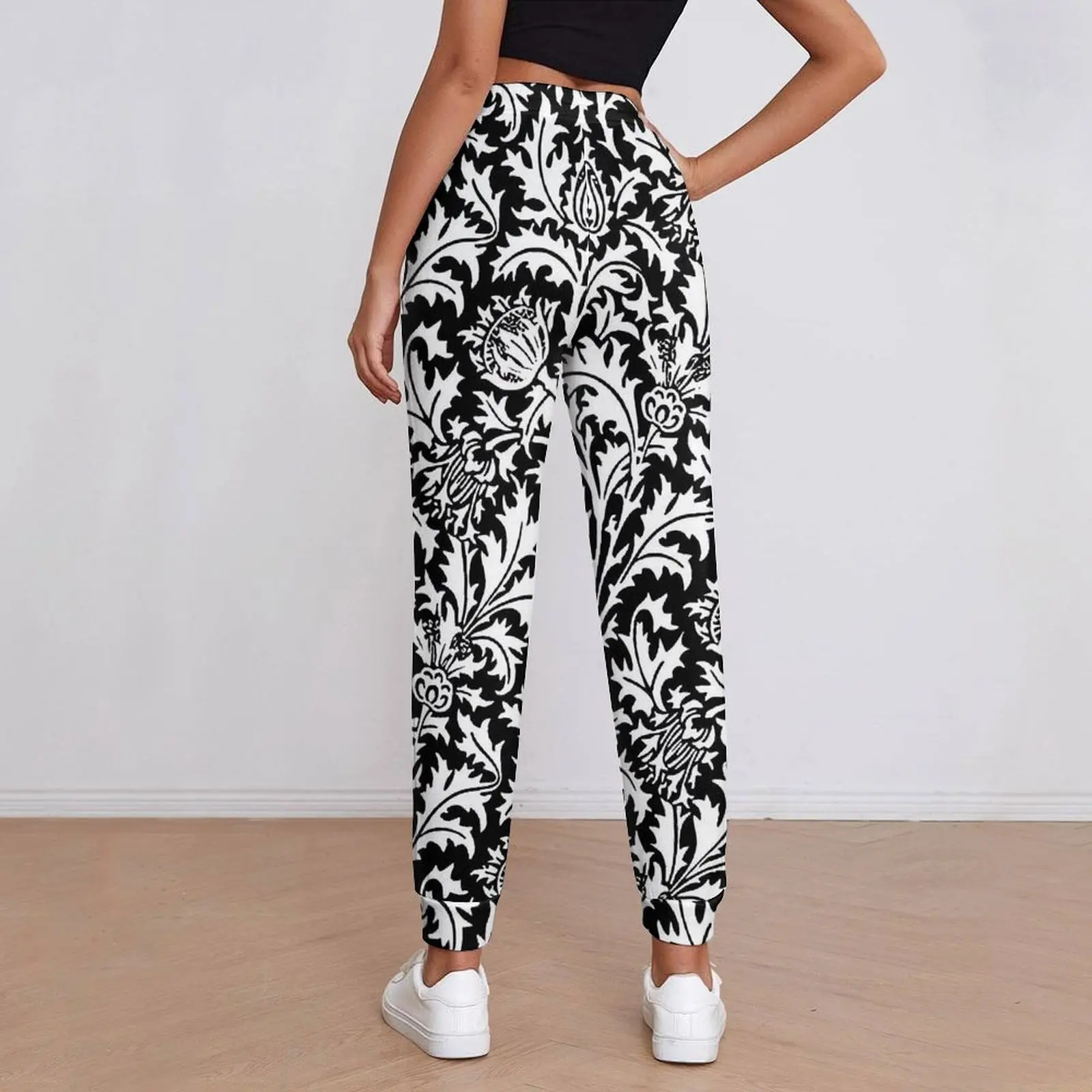 Брюки-джоггеры в стиле модерна Уильям Моррис Дамасские спортивные штаны уличном