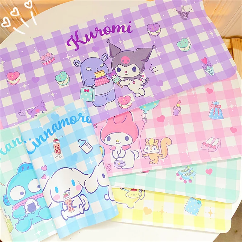 Kawaii My Melody Cinnamoroll Kuromi Sanrioed Anime Cute Cartoon PU Placemat Computer Keyboard Desk Pad Mouse Pad Birthday Gift