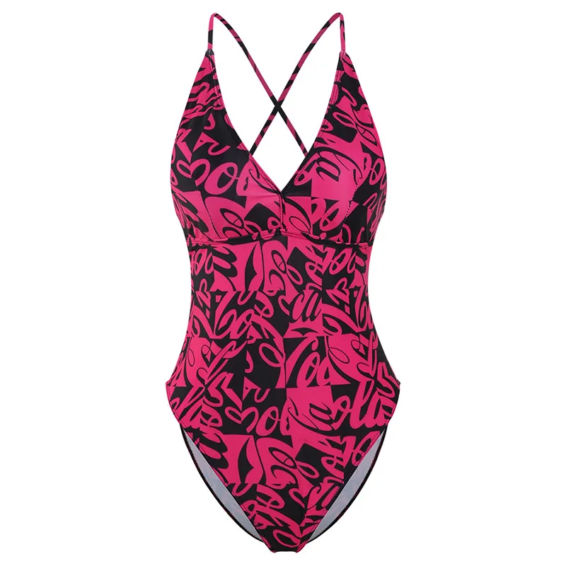 

Женский слитный купальник в черную полоску, привлекательный треугольный купальник с эффектом пуш-ап, V-образным вырезом, лямкой на шее и выс...