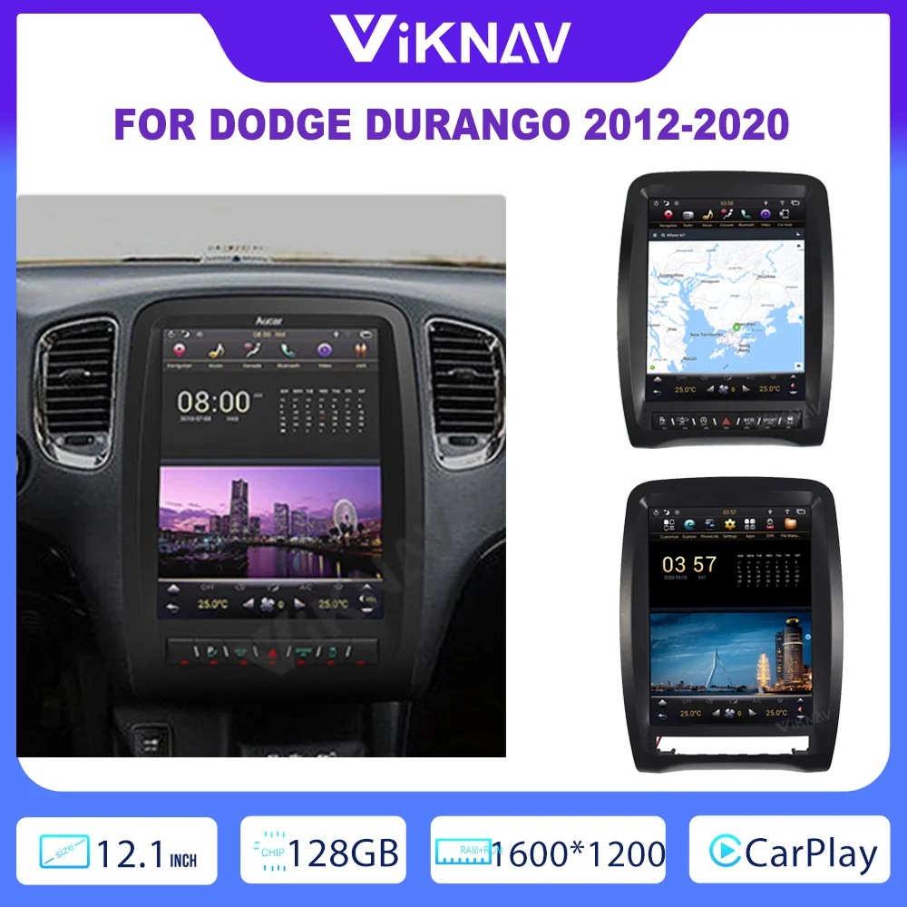 

12,1 дюймов 128 ГБ Android Carplay радио для Dodge Durango 2012-2020 разрешение 1600x1200 оригинальная функциональная навигация GPS 1080P
