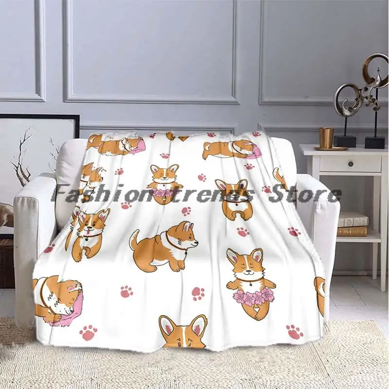 

Cartoon dog pattern sofa bed blanket super soft warm printed flannel blanket