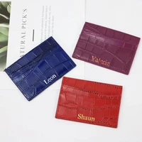 free initials classic genuine leather crocodile pattern card holder credit card case id wallet purse pouch phone case gift set