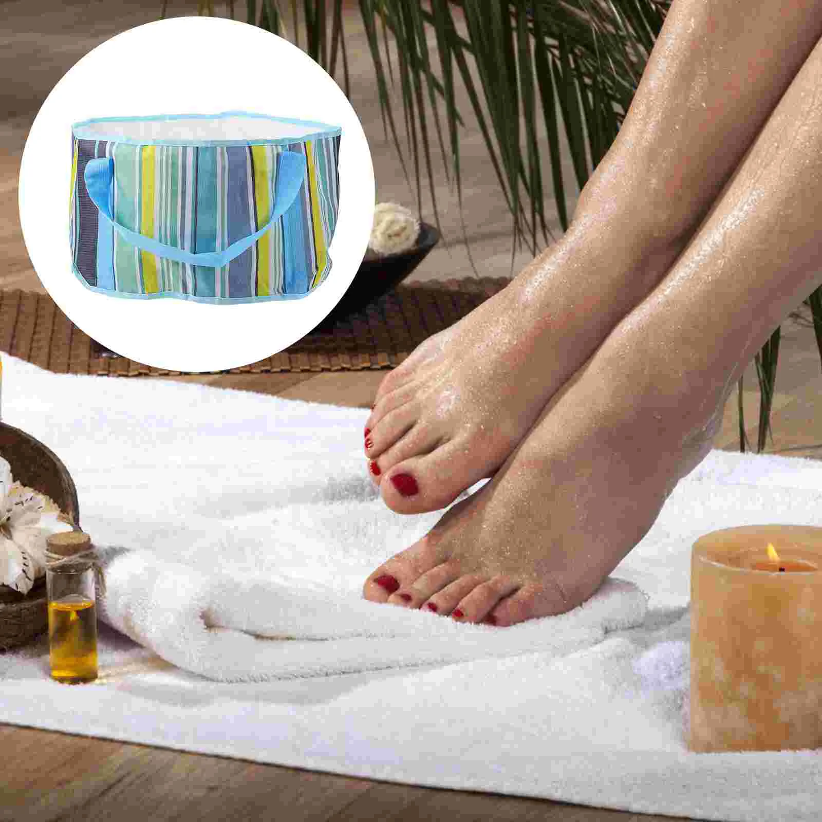 

Foot Collapsible Bucket Spabasin Soaking Tub Water Multifunctional Pedicure Foldable Soak Bowl Laundry Bath Folding Bathtub