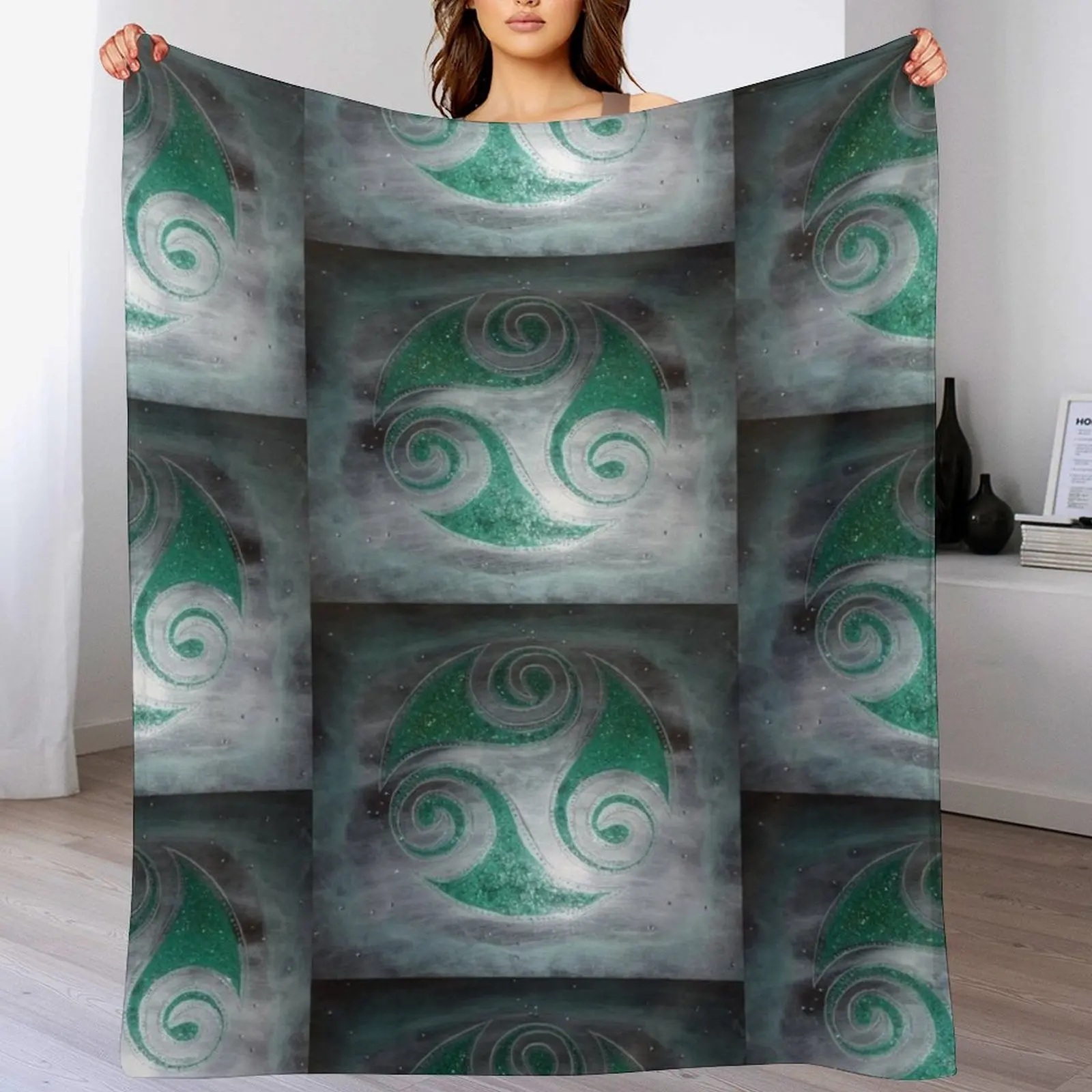 Небесно-голубое одеяло мягкое для пикника на заказ