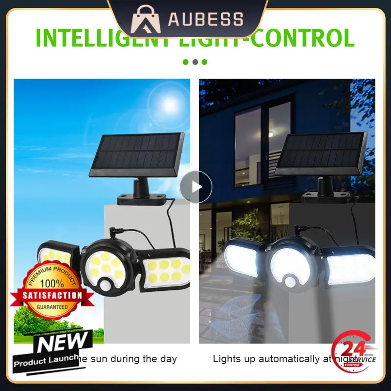 

Three-head Split Type Solar Light Outdoor Motion Sensor Wall Lamp Waterproof Street Light For Garden Lawn Courtyard Decoration