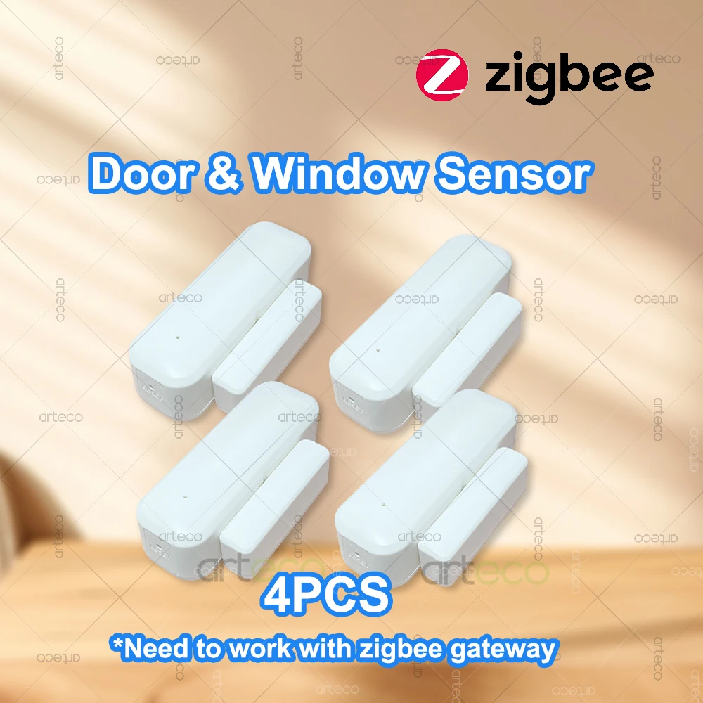 

4 шт. Беспроводной датчик двери и окна Zigbee для умного дома