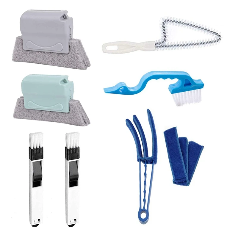 

8PCS Magic Window Cleaning Brush Set Household Deep Cleaning Tool Kit Multifunctional Dust Brush For Space Kitchen Floor