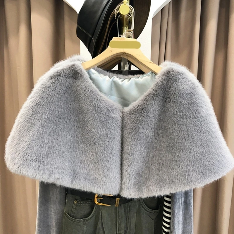 Свадебная вечеринка шаль вечерняя зимняя свадебная без рукавов меховой палантин