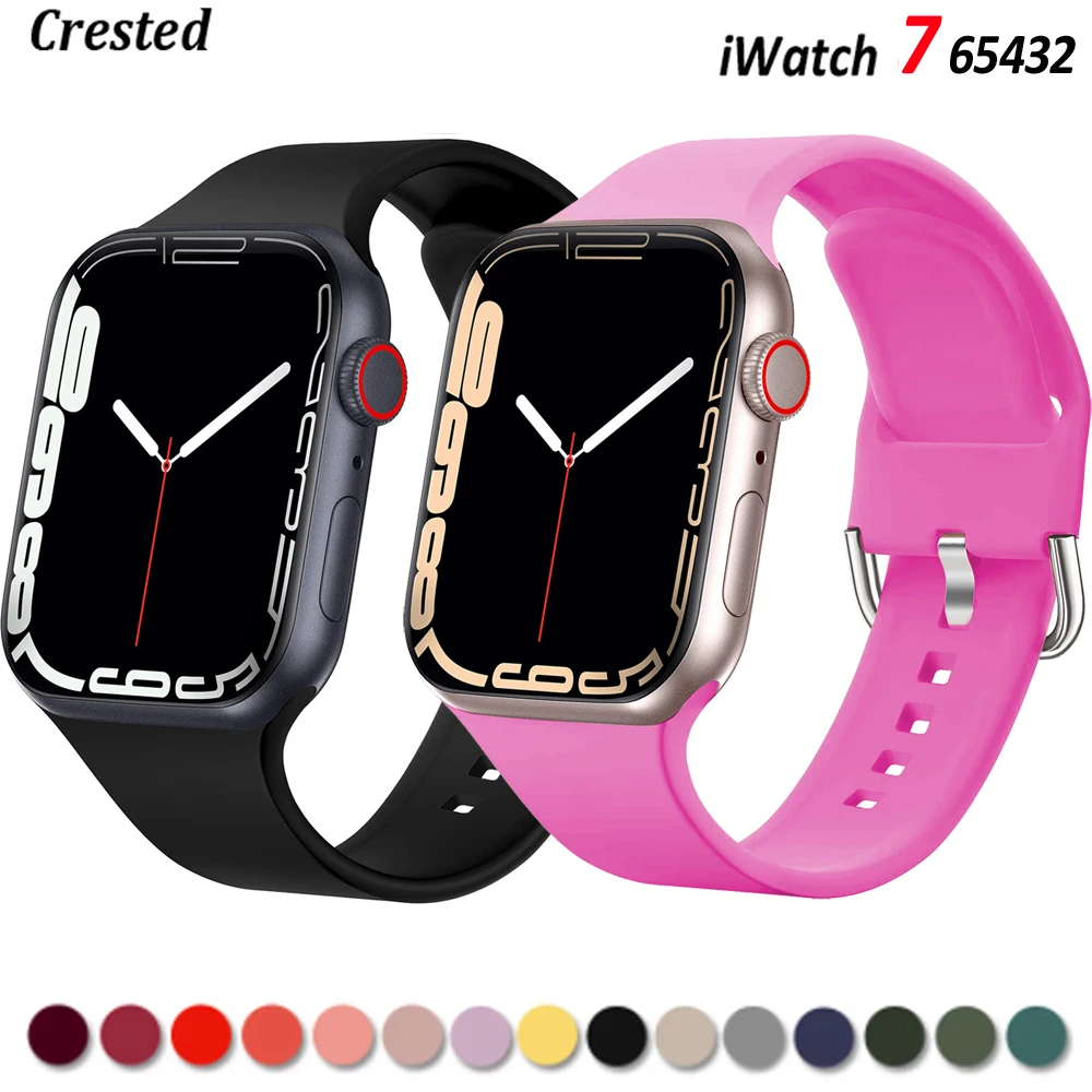 Ремешок силиконовый для Apple Watch браслет iWatch series 7 6 5 4 3 se 40 мм 44 45 41 38 42 |