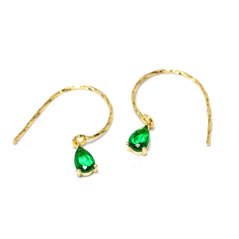 

S925 Silver Green Crystal Exquisite Zircon Fashion Simple Earring Jewelry Ladies Fashion Jewelry Trend Ins Same Earring Gift
