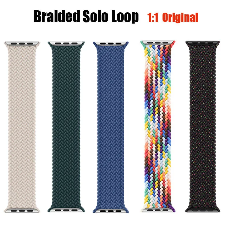 

Strap For Apple Watch band 44mm 45mm 49mm 41mm 40mm 38mm Nylon 1:1 offical Braided solo loop Bracelet iWatch Ultra series 8 7 SE