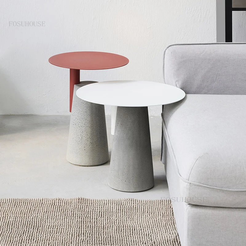 

Balcony Dormitory Sofa Side Table Nordic Home Furniture Living Room Coffee Tables Simple Exhibition Hall Cafe Shop Corner Table