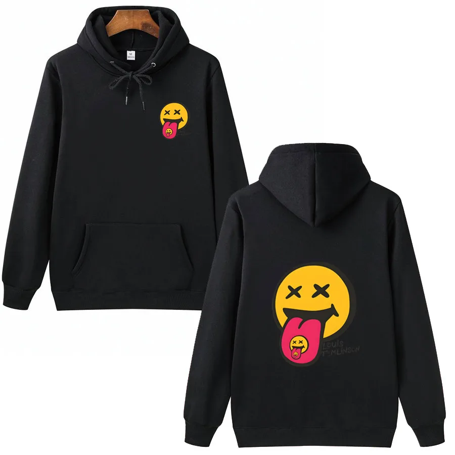 

Осенне-зимний Свитшот ярких цветов, женские зимние топы с капюшоном и принтом смайлика, лица и плача, 2022