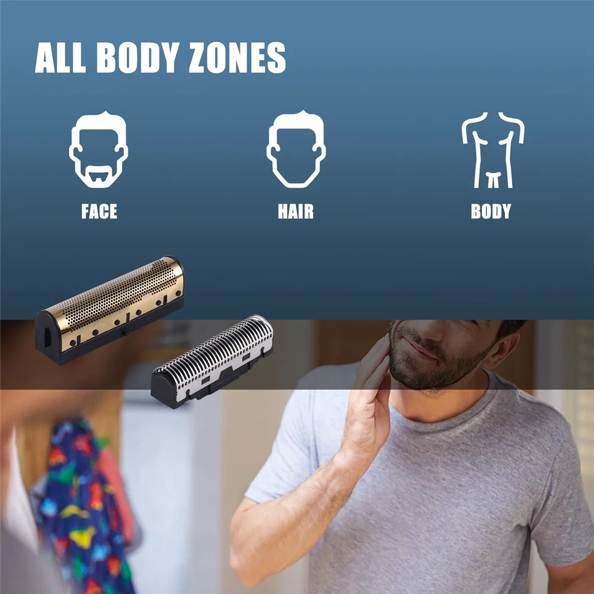 Электрические бритвенные станки лезвия Золотая зернистая сетка и головка резака