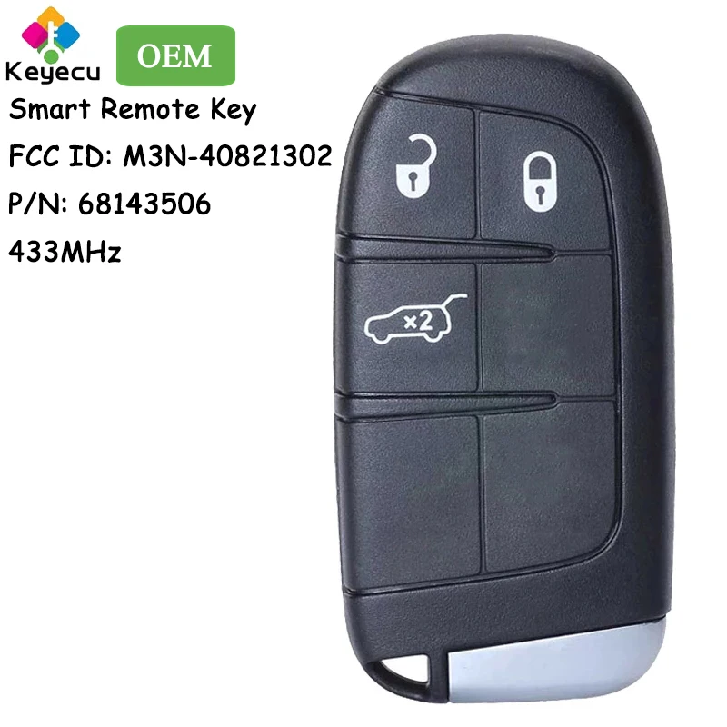 

KEYECU OEM Smart Prox Remote Car Key With 3 Buttons for Jeep Grand Cherokee 2014-2019 Fob FCC ID: M3N-40821302 68143506 AA AB AC