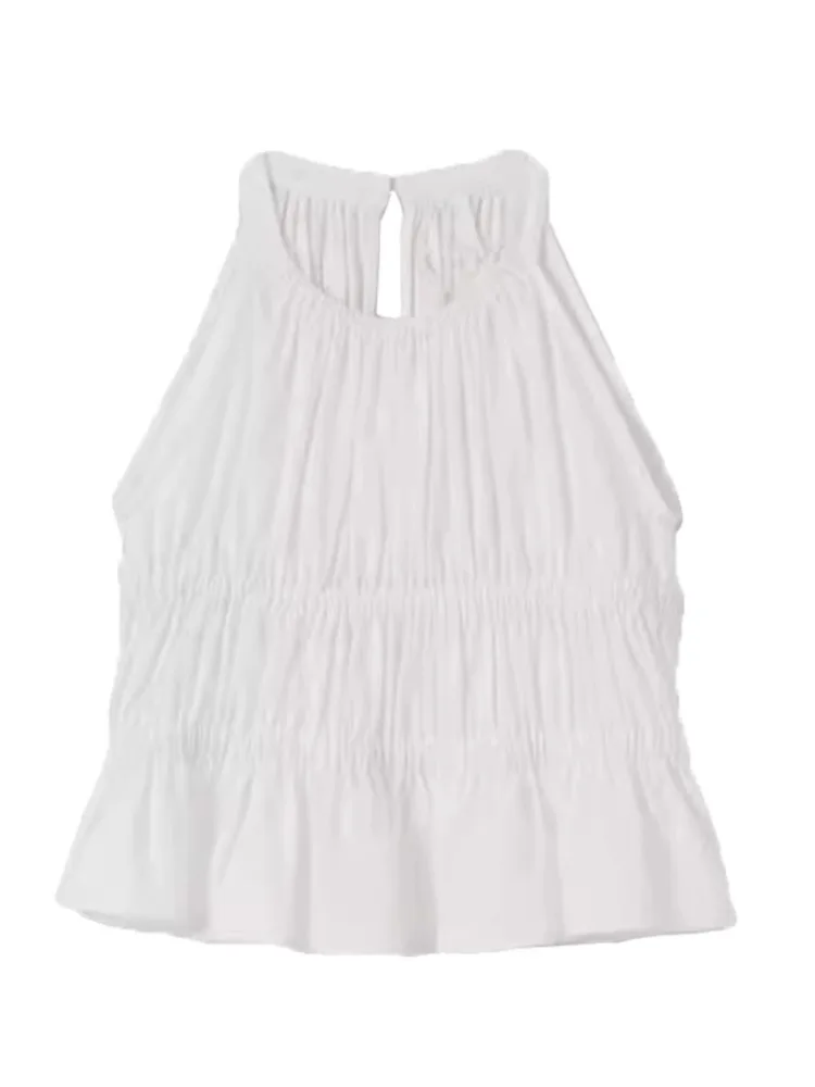 Летние дизайнерские укороченные топы Korobov с лямкой на шее корейская мода женская