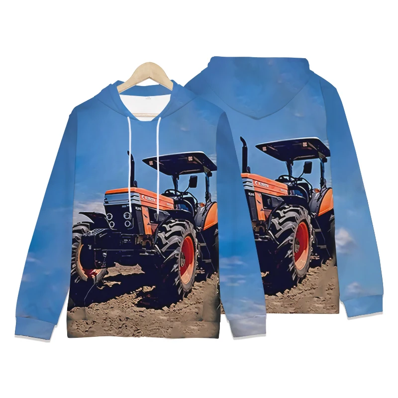 Hoodies Truck Tractors 3D Print Sweatshirts Boys Girls Unisex Hooded Sweatshirts Cartoons kids Fashion Oversized Hoodie