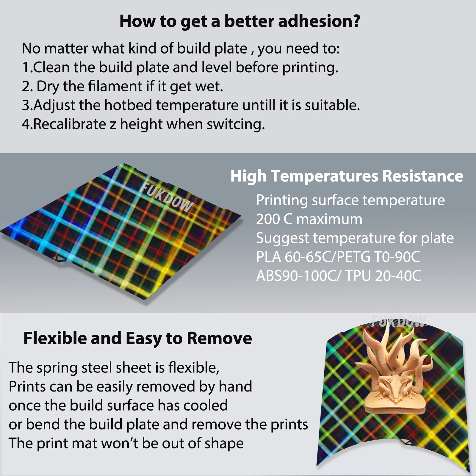 Комбинированная сборная пластина для Anycubic kobra 3 256x26 8 пружинный стальной лист PEO PET