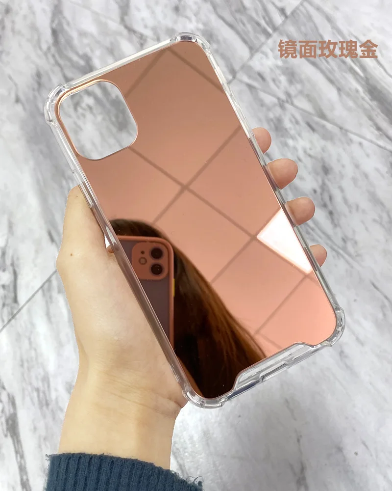 

Luxury Mirror Phone Case For iphone 13 12 11 Pro Max Soft Back Cover For iphone 7 8 6s plus XS MAX XR TPU Shockproof Case