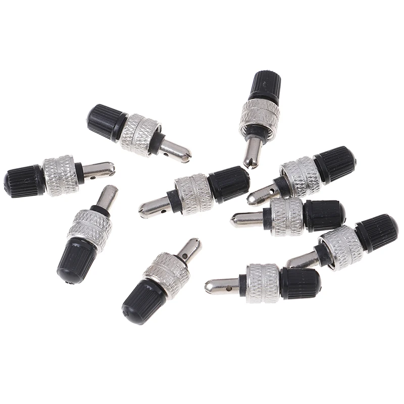 

New 10Pcs Nickel Plated Brass Bike Wheel Tire Valve Core With Cap Bicycle Schrader Valve Ultralight Zinc Alloy MTB Mountain Road