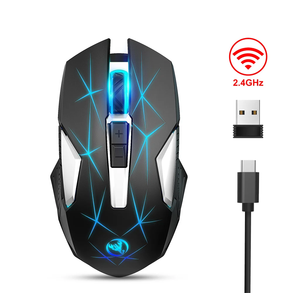 

2.4G Wireless Mouse Built-in 600mAh Rechargeable Battery 2400dpi Adjustable T300 Game Office Suitable