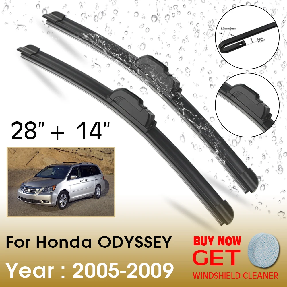 

Car Wiper Blade For Honda ODYSSEY 28"+14" 2005-2009 Front Window Washer Windscreen Windshield Wipers Blades Accessories