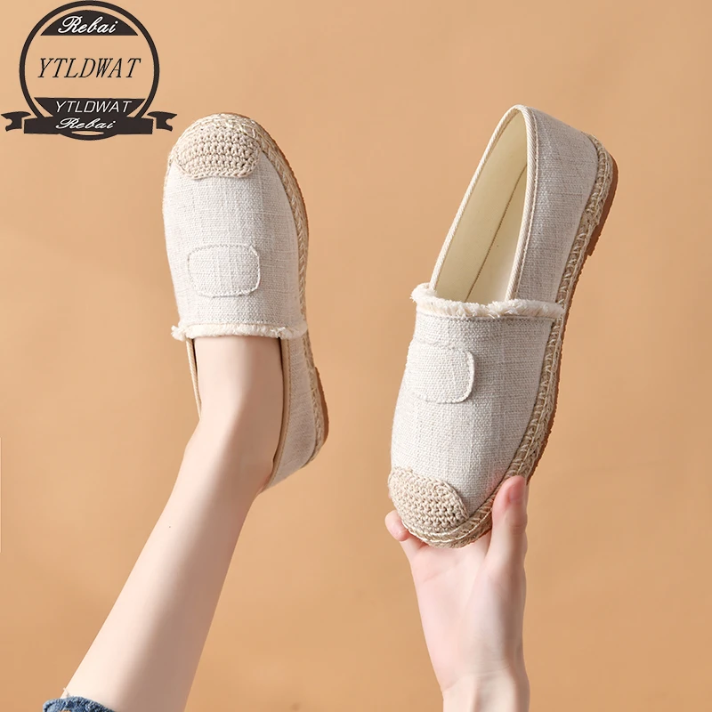 New 2022 Women's Sports Shoes Summer   Breathable Flat   Single   35-40 Round Head Low Heel