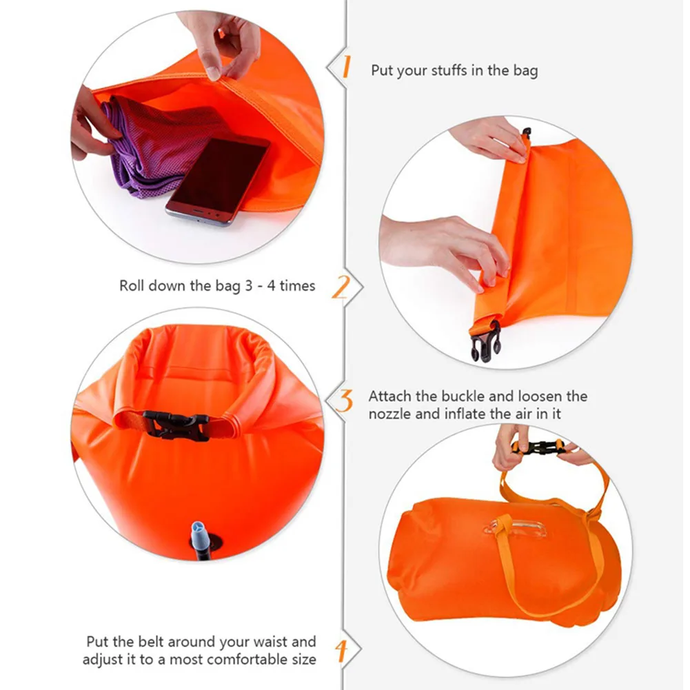 Outdoor Swimming Buoy Multifunction Swim Float Bag Dry Sack Waterproof Storage Bag PVC Lifebelt Bolsa Impermeable Water Sports