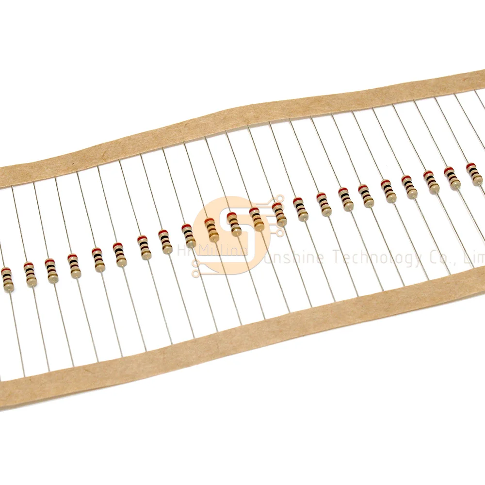 100 шт. 5% 1/4 Вт карбоновые пленочные резисторы 1R-10M 1K 5K 10K 4K7 100K 560K 1M 3M3 Ohm Сопротивление