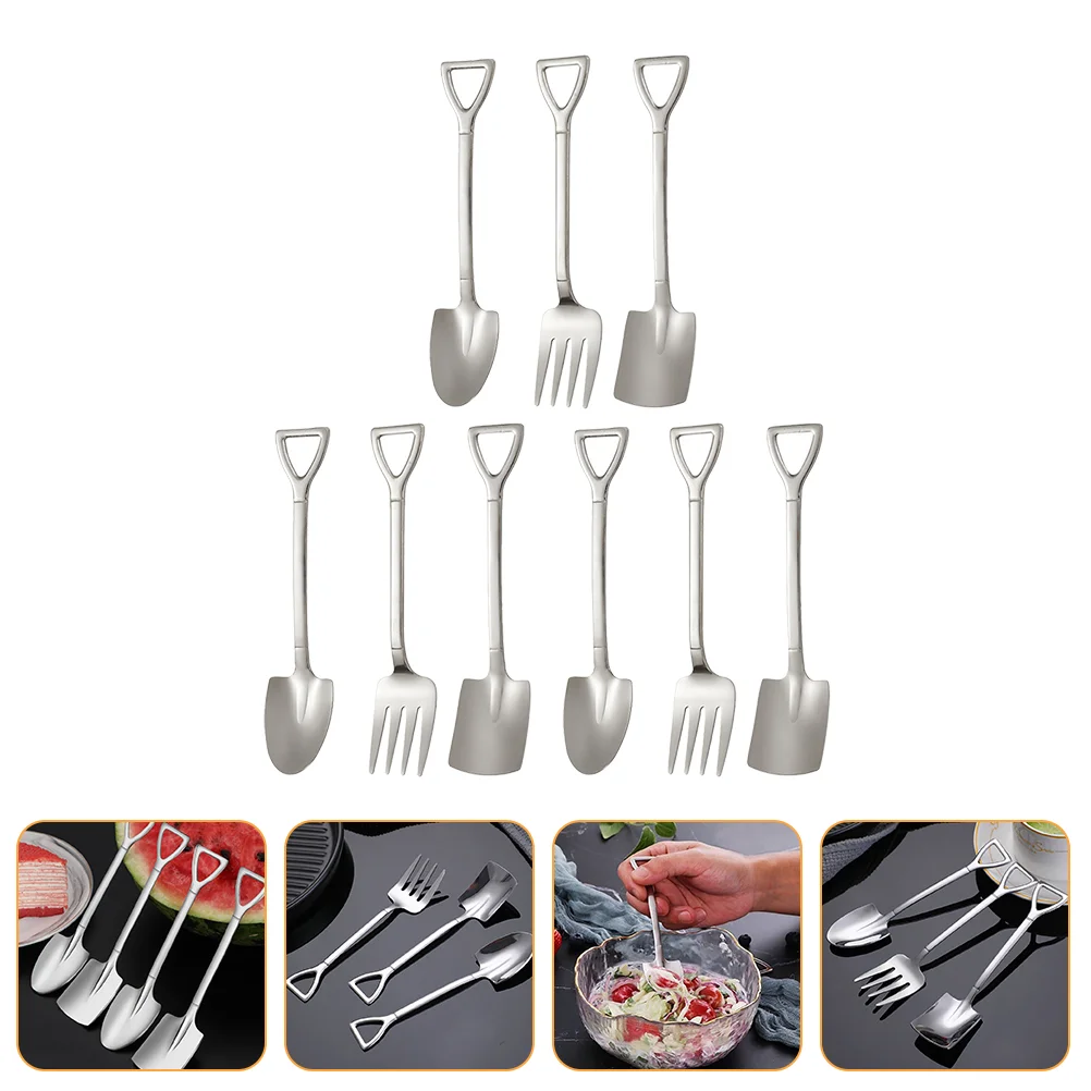 

9 Pcs Teaspoons Vintage Spoons Soup Spoons Ice Cream Spoon Metal Spoons Stainless Steel Dessert Spoon Set Stirrer Spoon