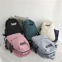 solid color classics womens backpack female casual fashion pendant backpack simple shoulder backpack for teenager girls