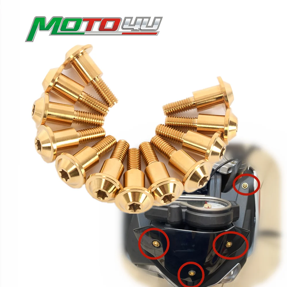 

12PCS M5*21 For BMW S1000R S1000RR S1000XR S1000 RR Motorcycle Titanium Fairing Screen Fasterners