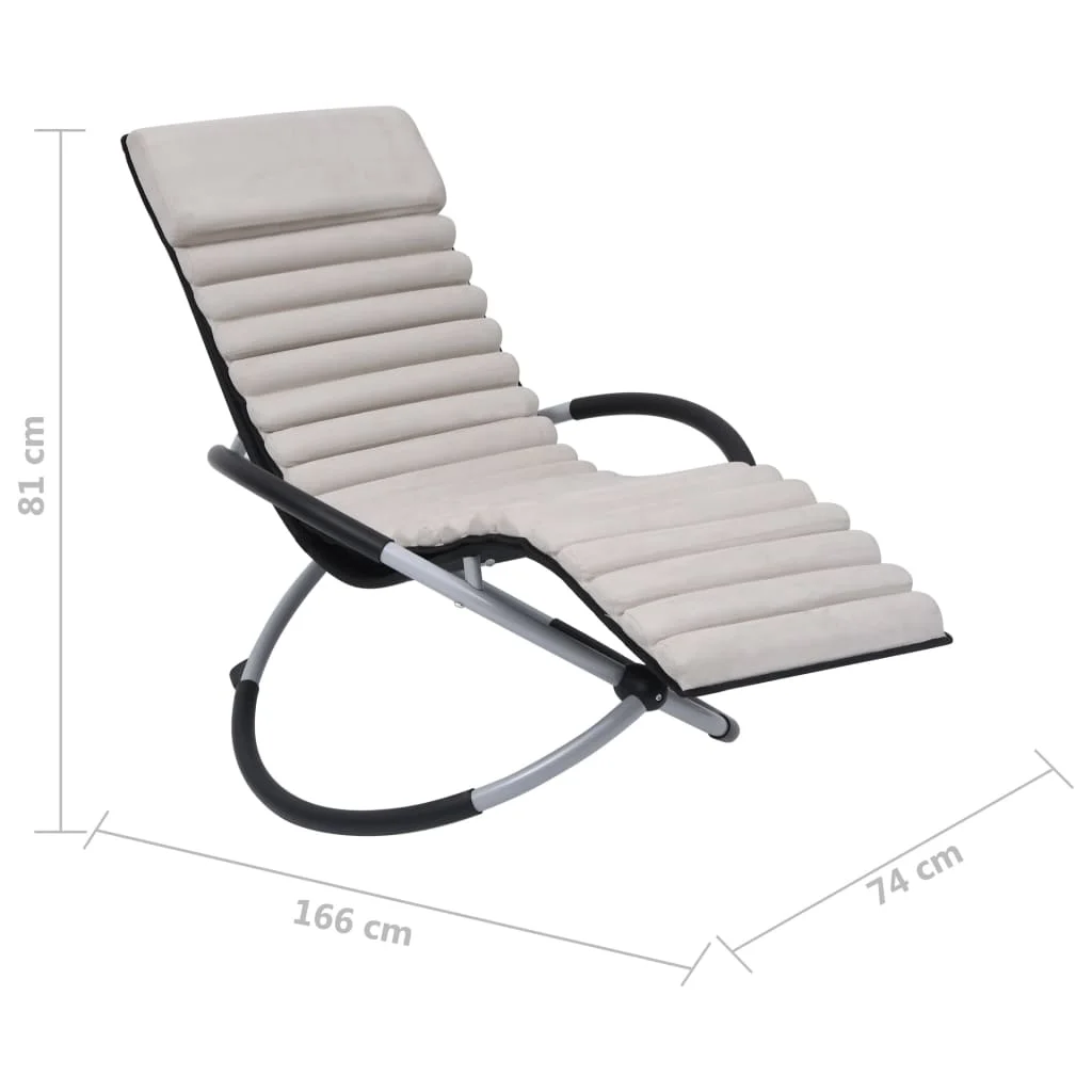 Outdoor Lounger With Cream Steel Cushion, Outdoor Garden Sun Folding Lounger, Leisure Comfortable Lounger Chair, Nossing | AliExpress